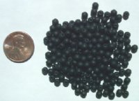 200 4mm Matte Black Round Glass Beads